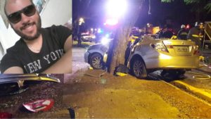 acidente 1 Motorista bate em árvore e morre na hora