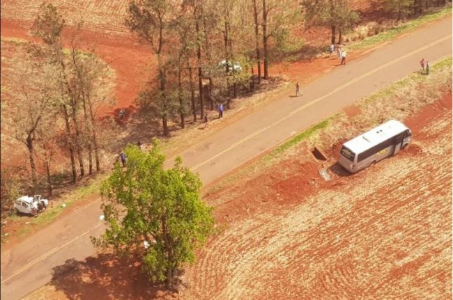 acidente aquidaban 2 Motorista morre ao colidir contra ônibus na PR 455