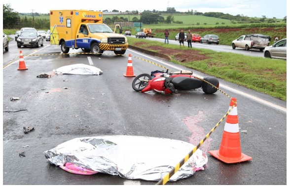 acidente moto br 376 Jovem casal morre em acidente na rodovia BR376