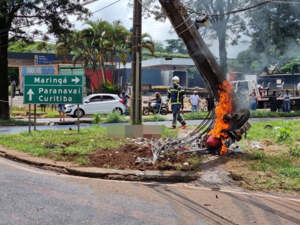 acidente moto maringa Motociclista bate em poste e morre nesta manhã em Maringá