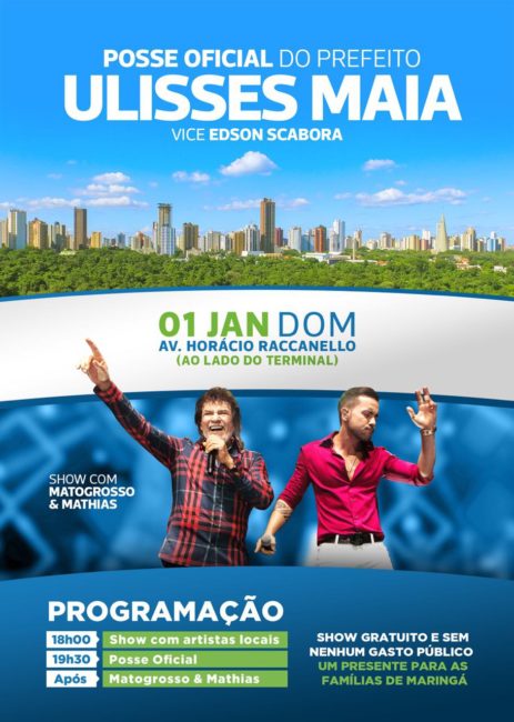 Foto de Posse do prefeito com show de Matogrosso e Mathias