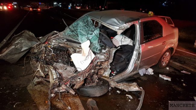 acidente logan br 376 e1502493867512 Acidente na rodovia deixou um morto e três feridos