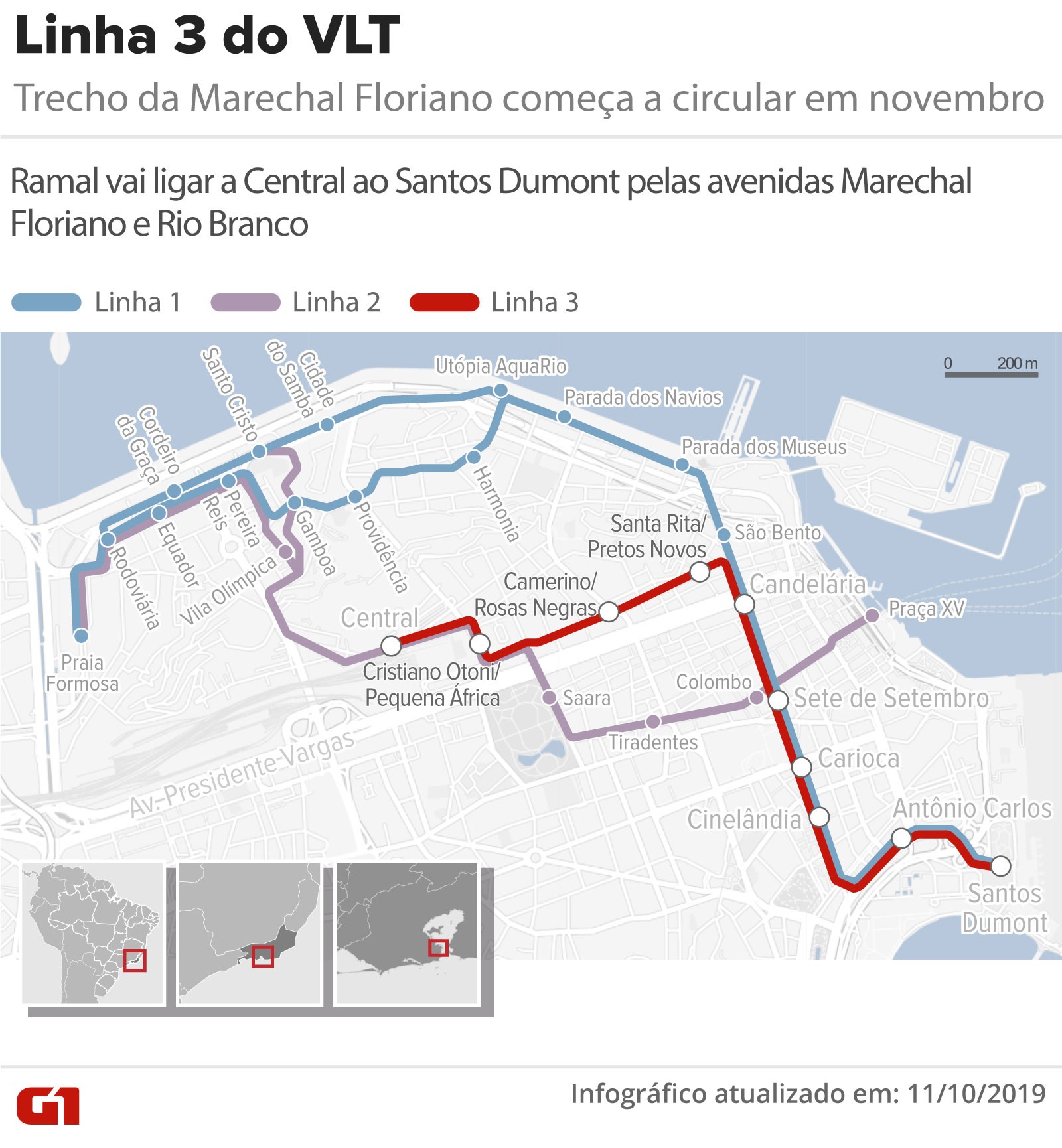 Foto de Linha 3 do VLT do Rio começa a circular; veja o mapa do sistema