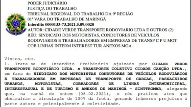 Foto de Justiça Trabalhista concede liminar à TCCC e Cidade Verde e proíbe sindicato de impedir a saída de ônibus das garagens