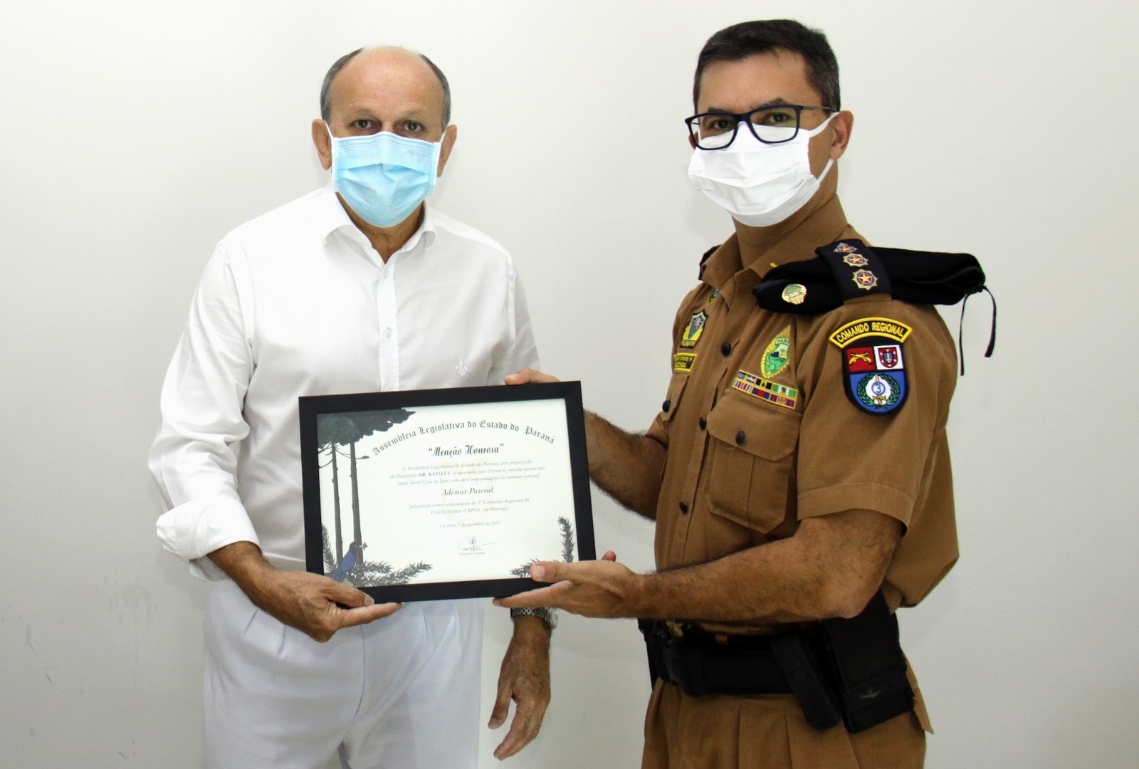 Paschoal Deputado Dr. Batista faz homenagem ao tenente-coronel Ademar Carlos Paschoal