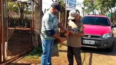 Foto de Galo que foi levado para à delegacia volta para o dono e vai viver em chácara