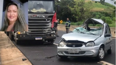 Foto de Mulher morre na BR-376 em acidente com carreta