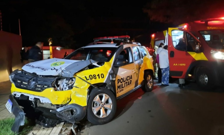 Perseguição policial resulta em acidentes, policial ferido e foragido na cadeia 1 acidente viatura Perseguição policial resulta em acidentes, policial ferido e foragido na cadeia