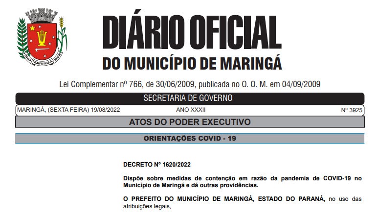 Decreto tccc Maringá revoga obrigatoriedade do uso de máscaras no transporte coletivo