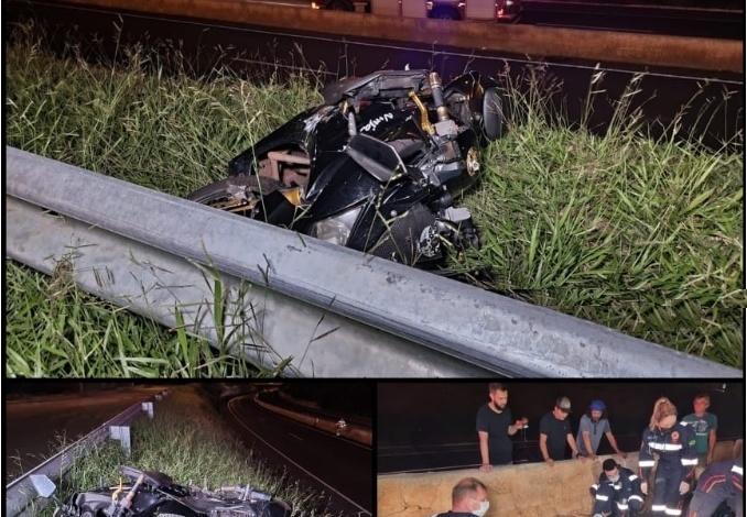 Motociclista despenca de uma altura de 5 metros e cai no Contorno Norte 1 acidente moto Motociclista despenca de uma altura de 5 metros e cai no Contorno Norte