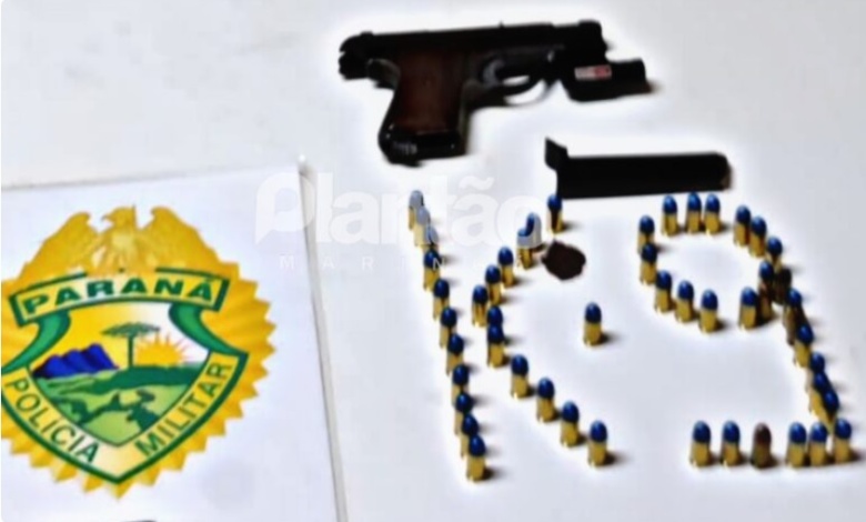 Empresário de Sarandi que iria matar o atual marido da ex-mulher é preso pela polícia 1 arma Empresário de Sarandi que iria matar o atual marido da ex-mulher é preso pela polícia