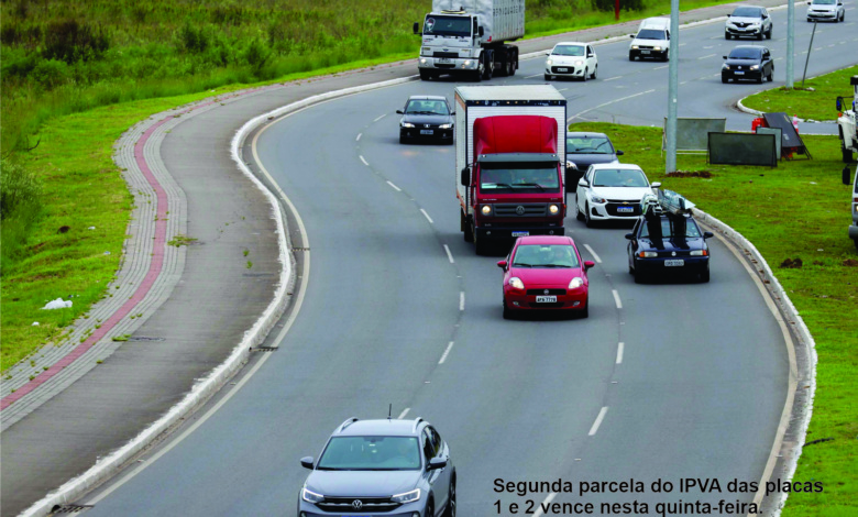 Segunda parcela do IPVA dos veículos com placas 1 e 2 vence nesta quinta-feira 1 IPVA 2 Segunda parcela do IPVA dos veículos com placas 1 e 2 vence nesta quinta-feira