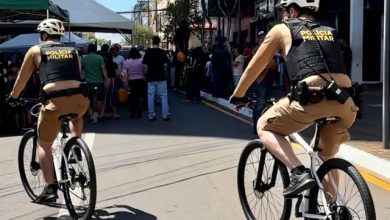 Foto de PM retoma patrulhamento com bikes