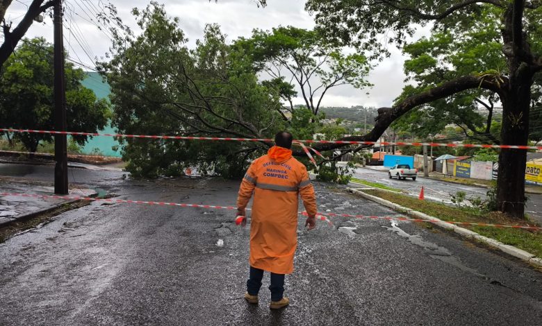 CHUVA VENDAVAL Equipes da Prefeitura estão nas ruas para atendimento de ocorrências causadas pelas chuvas e ventos fortes