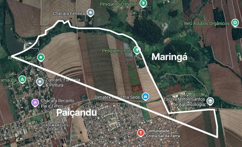 mapa maringa paicandu Alep aprova projeto que corrige limites territoriais entre Maringá e Paiçandu