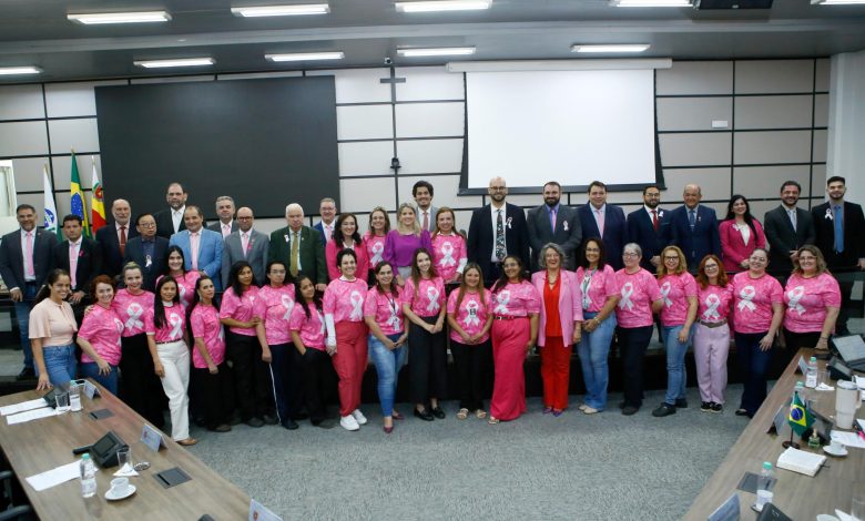 mulheres camara Servidoras e funcionárias participam da sessão ordinária da Câmara em apoio ao Outubro Rosa
