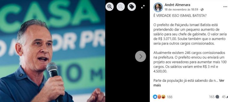 ismael batista Justiça nega pedido de liminar de prefeito de Paiçandu contra o repórter André Almenara