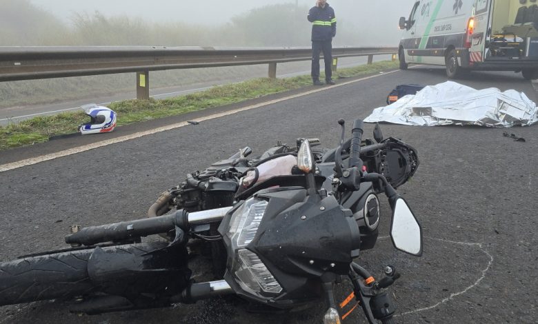 acidente motociclista Motociclista de 62 anos morre em grave acidente envolvendo três veículos na BR-376