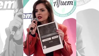 Foto de Candidata da oposição, Gisele Mendes de Carvalho, condena uso da UEM para beneficiar chapa apoiada pelo atual reitor