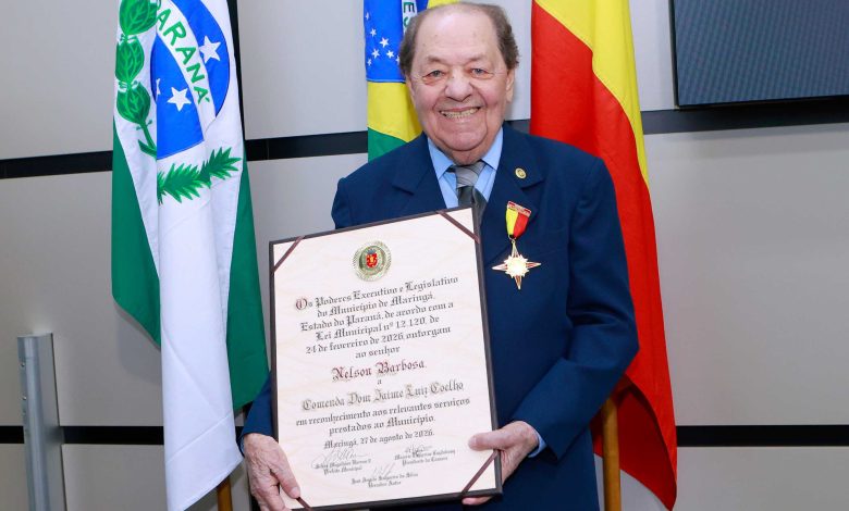 nelson barbosa Pioneiro, Nelson Barbosa recebe Comenda Dom Jaime Luiz Coelho por atuação social em Maringá